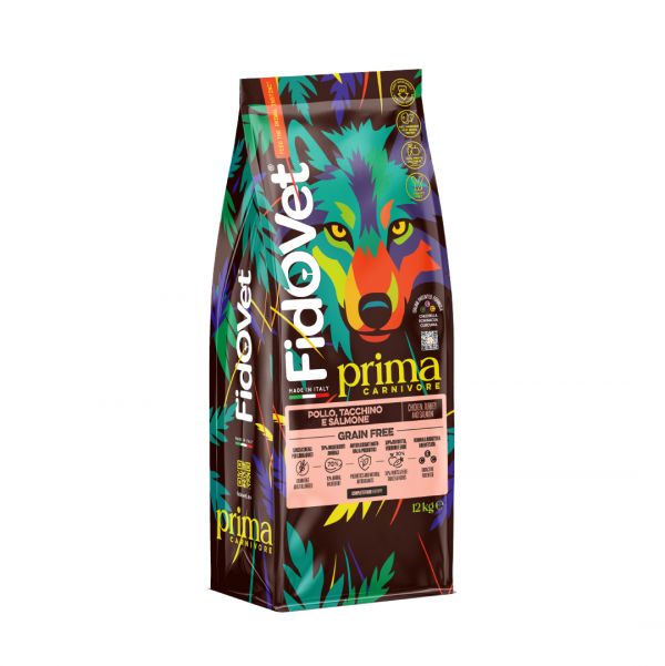 PRIMA Carnivore Grain Free Puppy Pollo Tacchino Salmone 12 Kg 